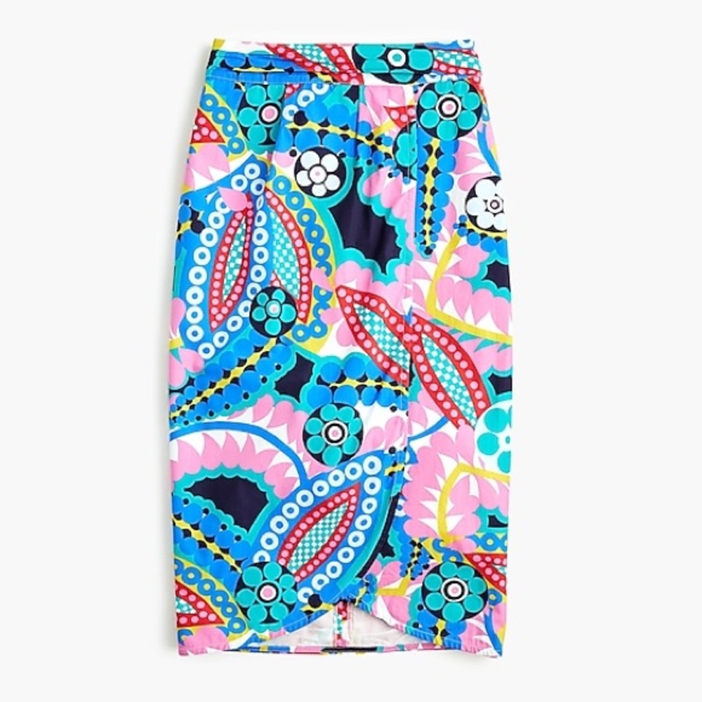 J Crew, Tie-back tulip skirt in Ratti® kaleidoscope floral size 4